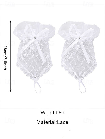 Bridal Wedding White Gloves Lace Fingerless – Elegant