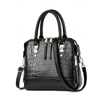 Crocodile Handbag with Women’s Leather Faux Tassel Pattern
