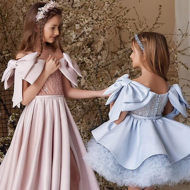 Girls' Dress Evening Girl Princess Gown Flower Formal