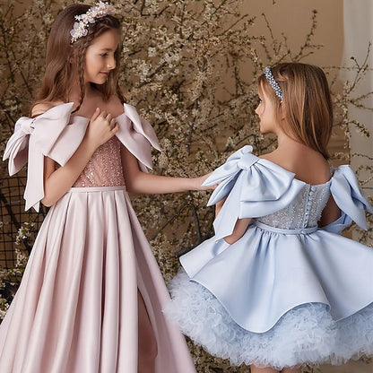 Girls' Dress Evening Girl Princess Gown Flower Formal