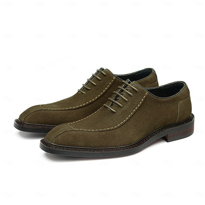 - Classic Cowhide Genuine Leather Shoes Men's Derby Suede