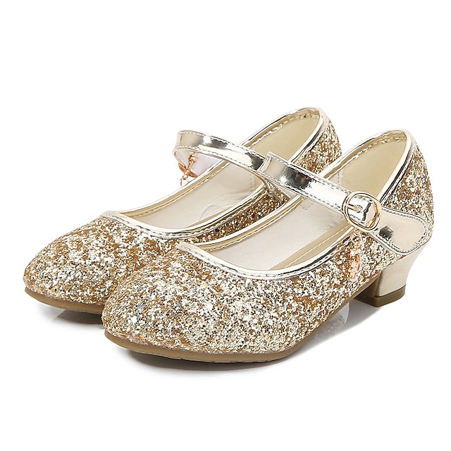 Heel Low Girls' Sparkly - Shoes Mary Jane Glitter