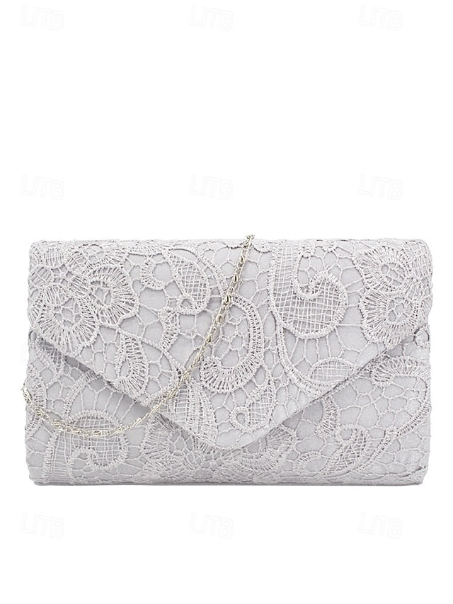 Lace with Chain Bag Women's Evening Strap Clutch