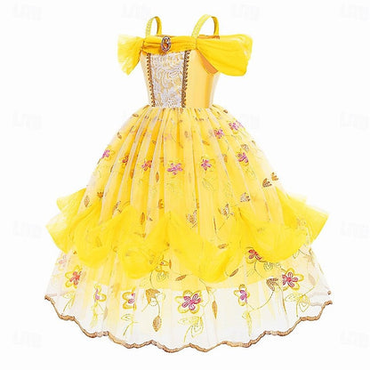 Princess Cute Dress Beauty Belle Flower the Beast Girl and