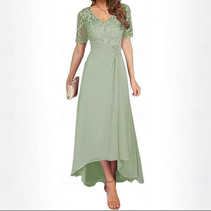 Simple the A-Line Mother Elegant V Neck Bride Dress of