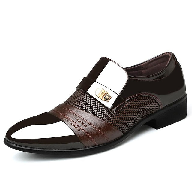 Men's Slip-On Dress Leather Formal Patent – Loafers Faux