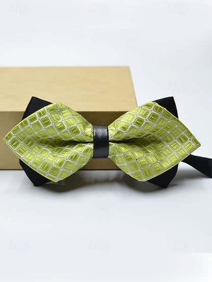 Men's Christmas Bow Geometric Pattern Tie with