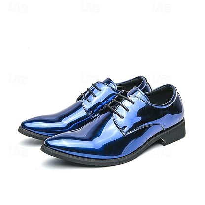 Patent Formal Green – for Men Lace-Up Shoes Leather Glossy