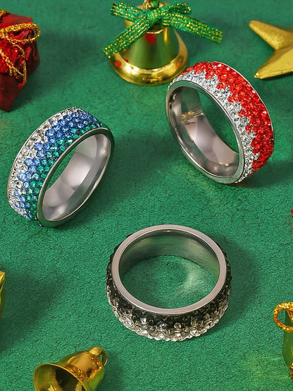 Stylish Stainless Steel Ring Men's Christmas Red –