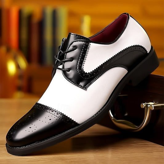with Color-Blocked Black White Shoes Men's and