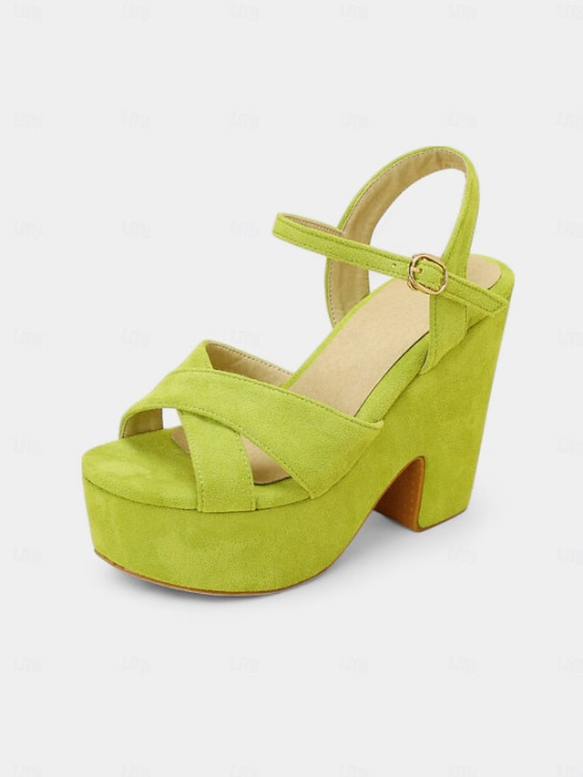 Suede Hot - with Ankle Pink Sandals Platform Strap Women's