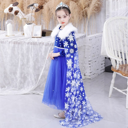 Dress Girl Flower Princess Party Frozen Theme Fairytale Elsa