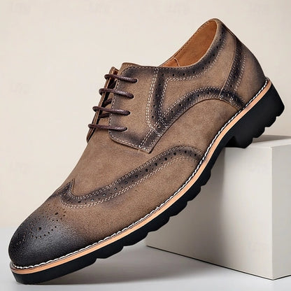 Shoes – Lace-Up Derby Brogue Men's Brown Vintage