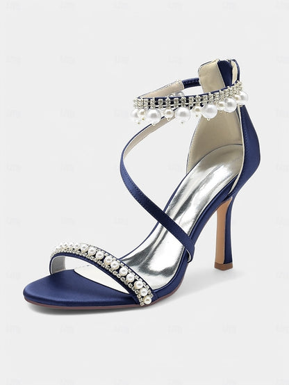 Satin Party Ankle Chic – Strap Pink Pointed-Toe Heels