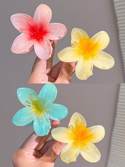 6PCS Hair Tropical Resin – Clips Plumeria Hawaiian Flower