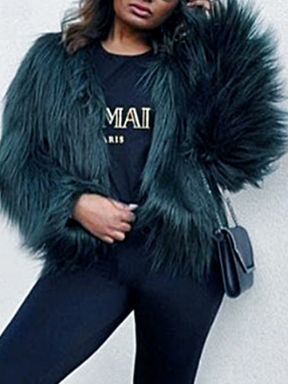 Furs Women's Faux Leathers Warm Coat Fur Comfortable