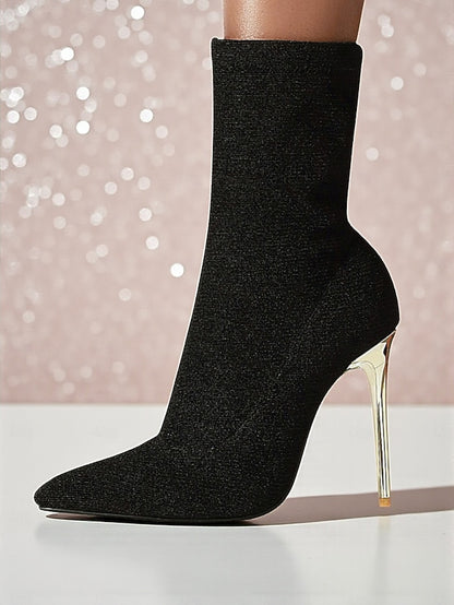 Print Pointed Ankle Leopard Sexy Boots Stiletto - Women's