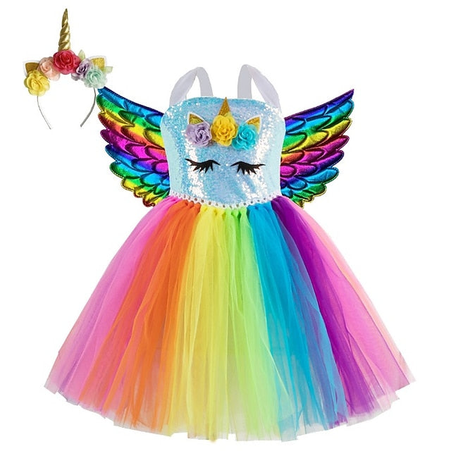 Unicorn Dress Movie Girls' Cosplay Wings Dance Headband