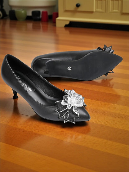 Low Heel Wedding with Women's Shoes Crystal White Bow