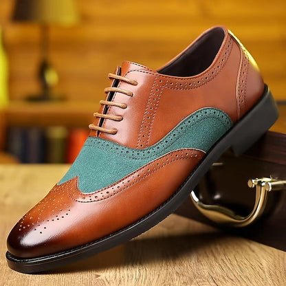 Shoes Men's and Brown – Green Wingtip Two-Tone in Oxford