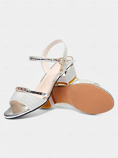 Elegant Silver for Sandals - Shoes Heeled Women Rhinestone