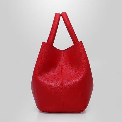 Gold Red Women's Chain with Leather Handbag Lock and Faux