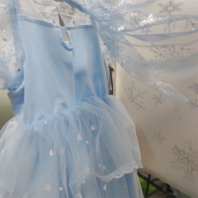 Cloak Cosplay Flower Frozen Girl Elsa Dress Princess