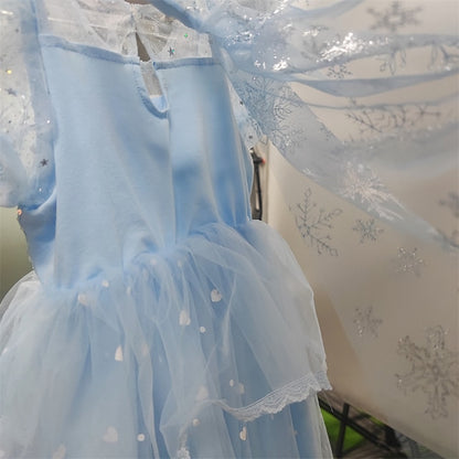 Cloak Cosplay Flower Frozen Girl Elsa Dress Princess