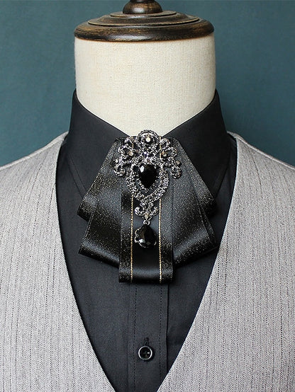 Men's - Satin Diamond-Accent Bow Tie Christmas Elegant