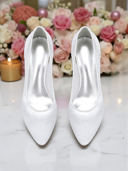 White Women's and Mesh Dot Polka Wedding with Shoes Low