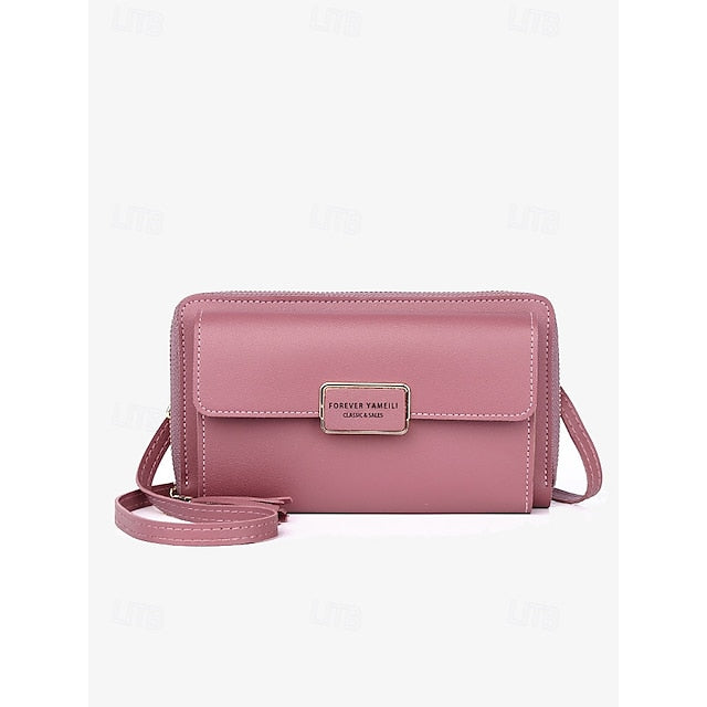 Phone Leather PU Crossbody Wristlet Mobile Bag Women's