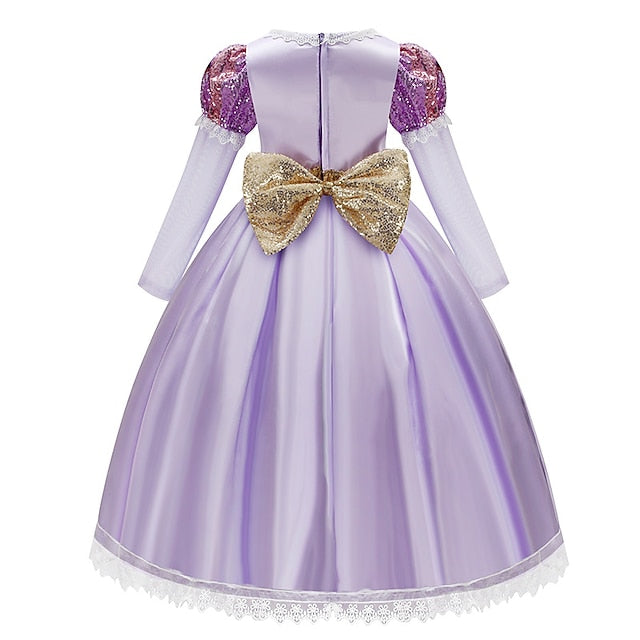 Sofia Rapunzel Girl Fairytale Dress Flower Theme Party Princess