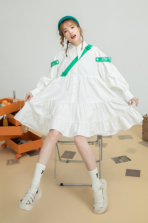 Ivory Doll Neckline Puff-Sleeve Sweet Lolita One-Piece