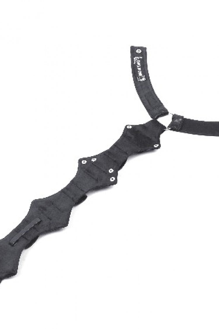 Punk PU Necktie in Black with Irregular Design