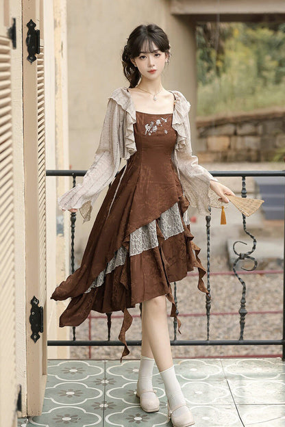 Dune Traveler Asymmetric Punk Vintage Lolita Jumper Set