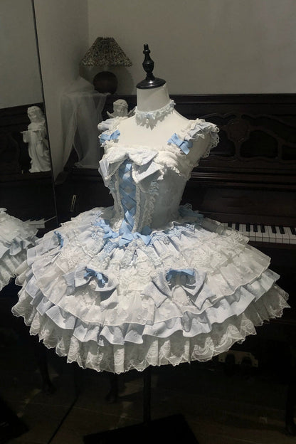 Honey Sweet Tart Jacquard Ruffle Square Collar Lolita JSK Dress