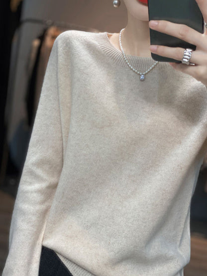 Casual Blue Round-Neck Long Sleeve Sweater AN1059