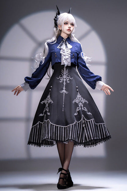 Vintage Elegant Lolita JSK Dress Set with Embroidery