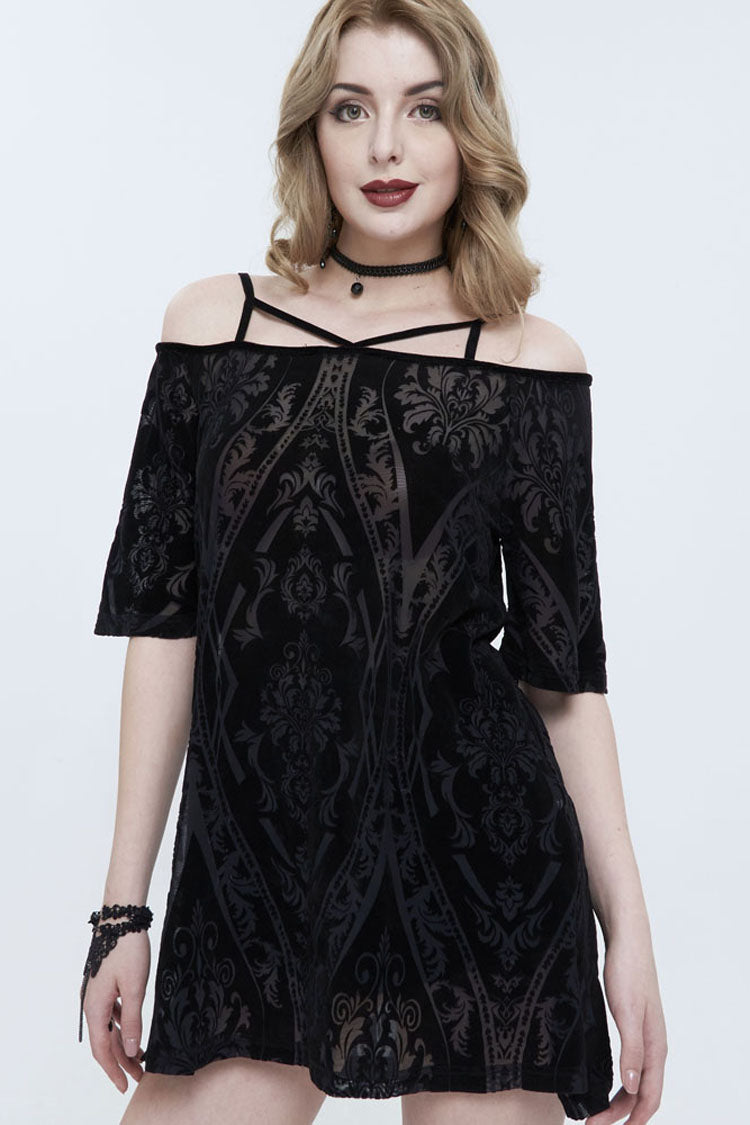 Front Long Back Slit Off-Shoulder Punk Dress for Women
