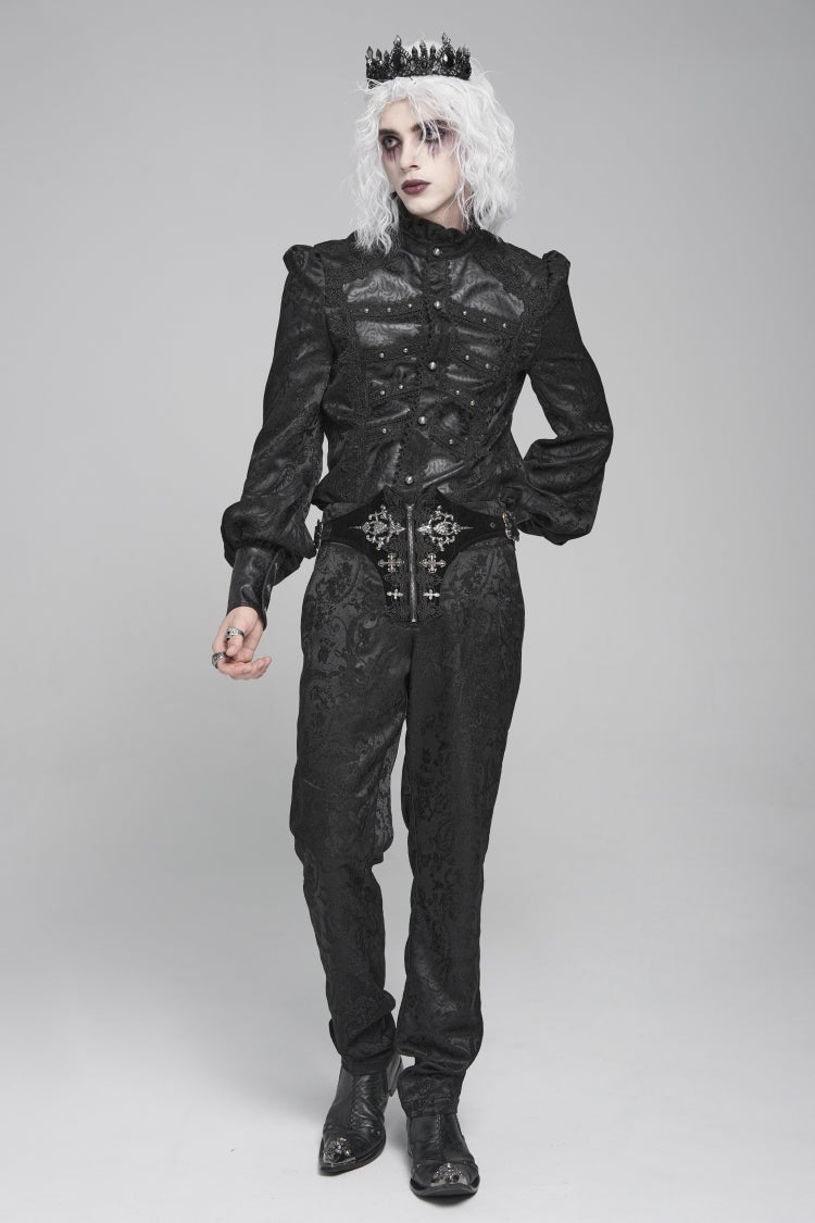 Lace-Up Buckled Zippered Gothic Pants for Men