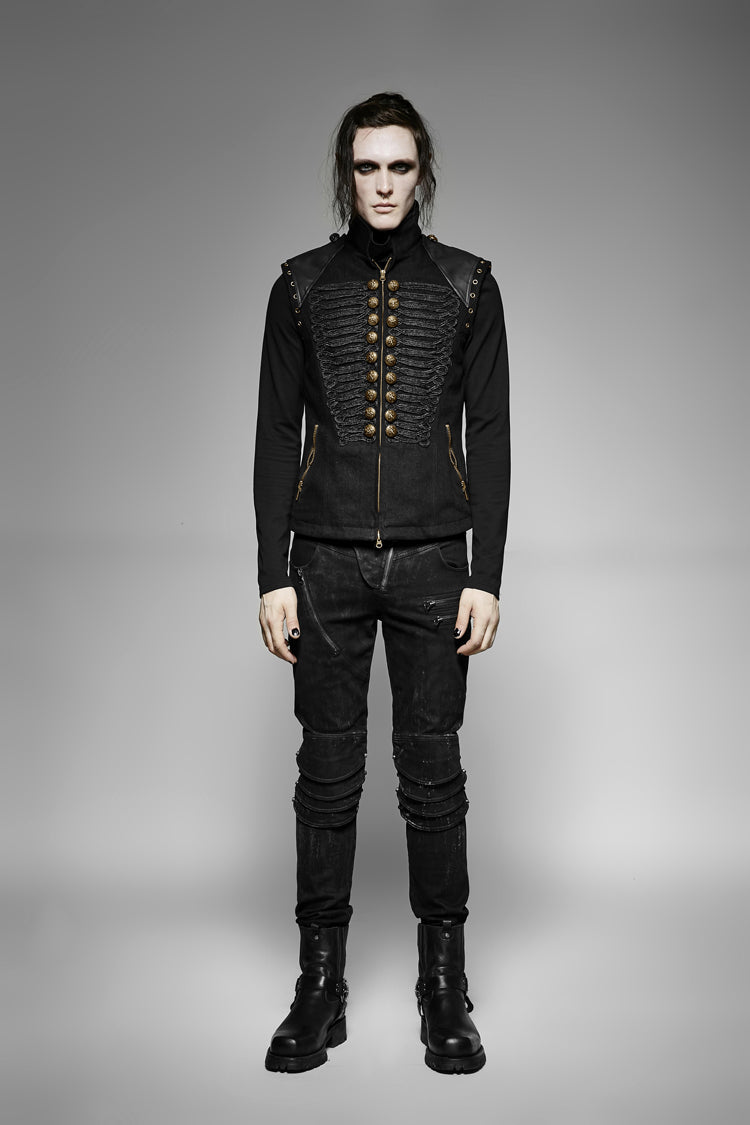 No-Sleeve Double-Breasted Retro Button Steampunk Waistcoat