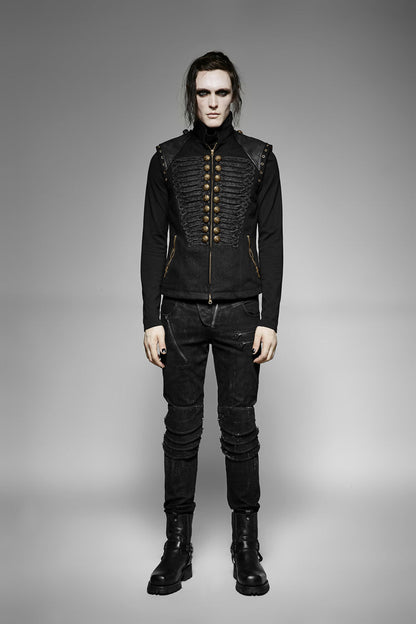 No-Sleeve Double-Breasted Retro Button Steampunk Waistcoat