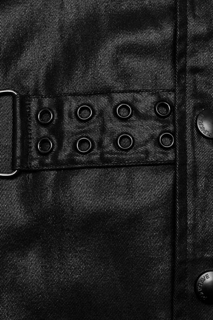 Faux Leather Punk Long Vest for Men