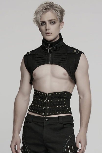 Mesh Gothic Girdle with Lace-Up Stitching