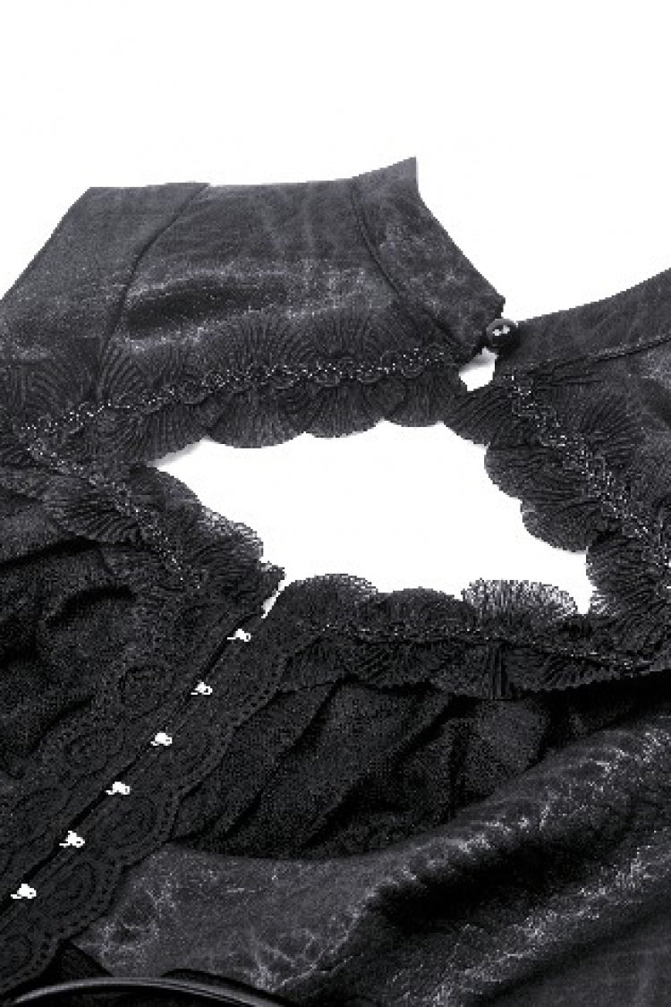 No-Sleeve Lace Trim Side Corset Top