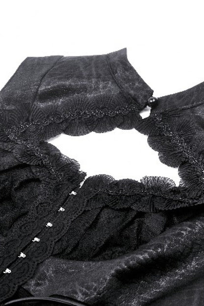No-Sleeve Lace Trim Side Corset Top