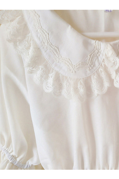 Ivory Chiffon Doll Collar Half-Sleeve Sweet Lolita Shirt