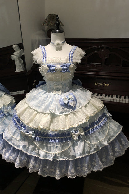 Falling Sakura Ruffle Hanayome Bow Lace Plus Size Princess JSK