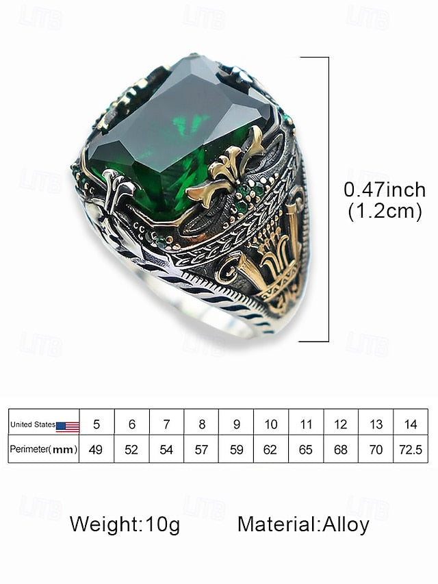 Men's Alloy Gemstone Ring