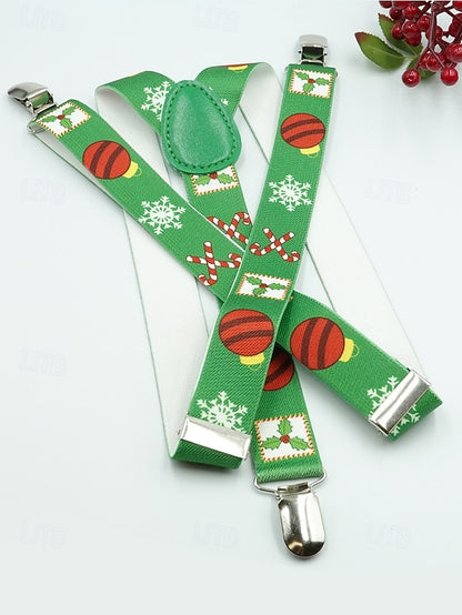 Snowman Men's Christmas with Suspenders